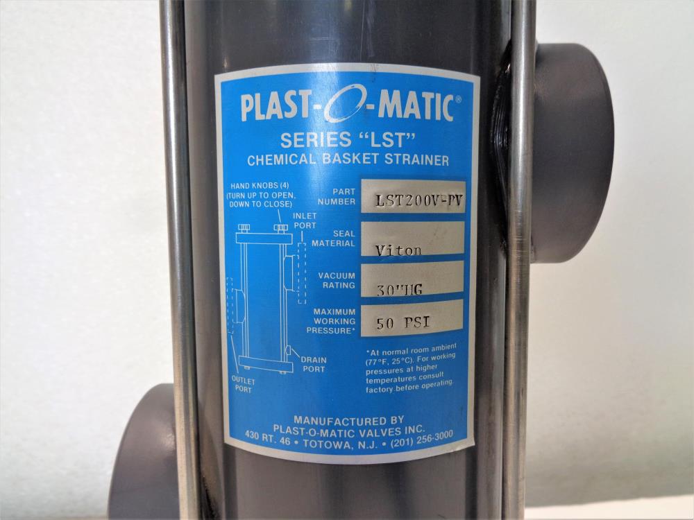 Plast-O-Matic LST Series Chemical Basket Strainer LST200V-PV